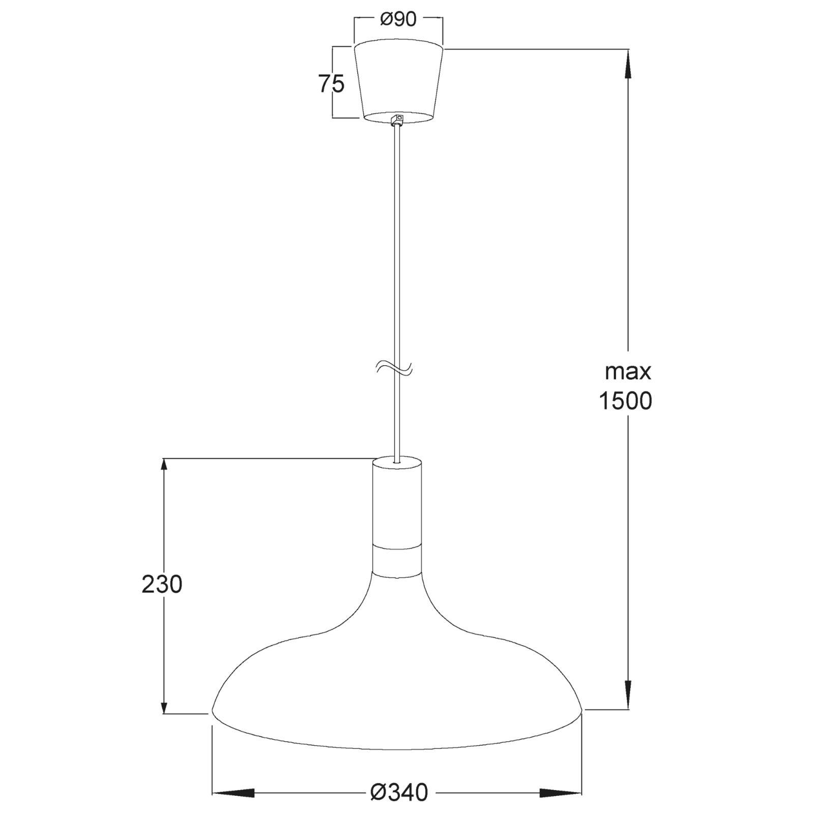 Aneta Lighting SENSE taklampa 34cm, vit - Azalea Home