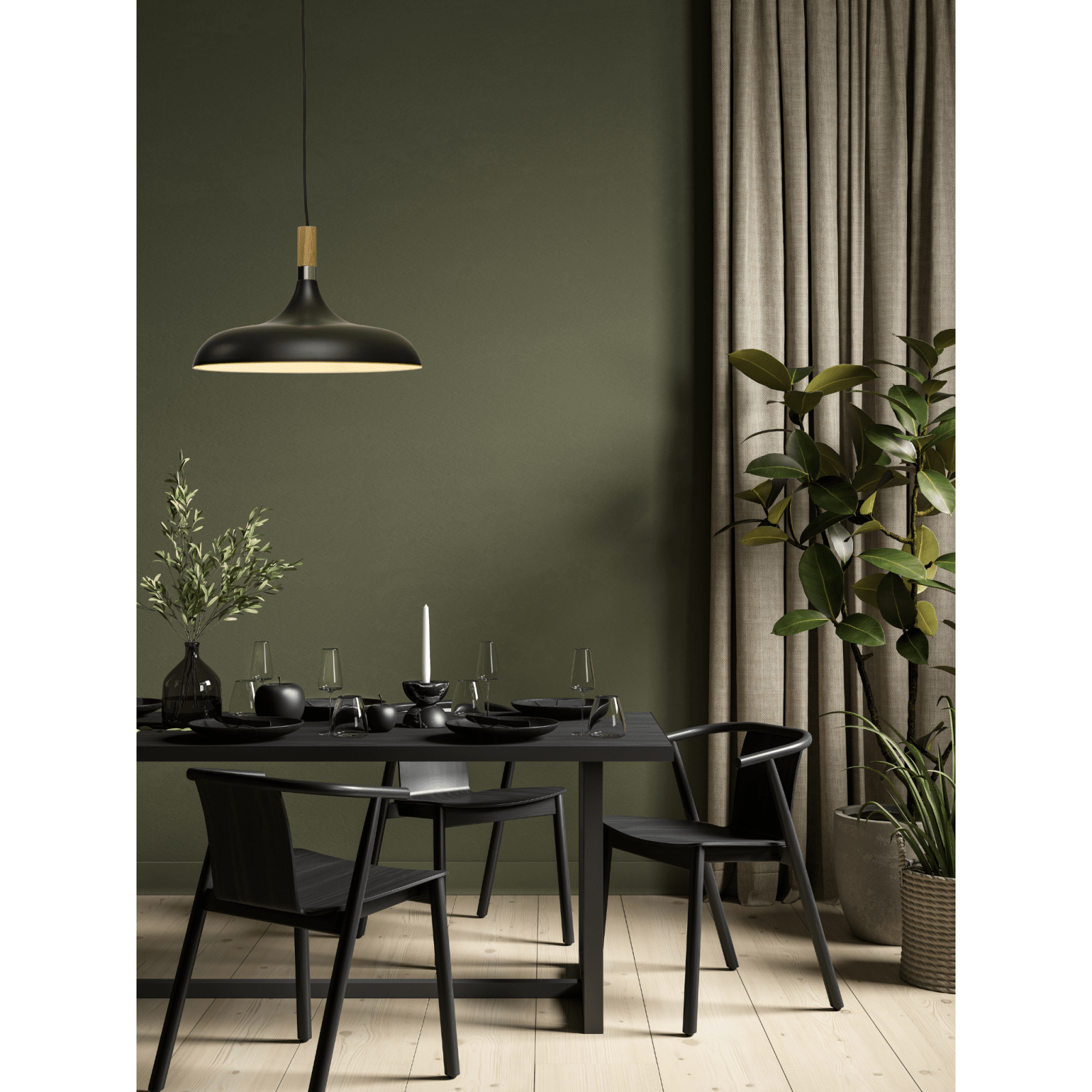 Aneta Lighting SENSE taklampa 42cm, svart - Azalea Home
