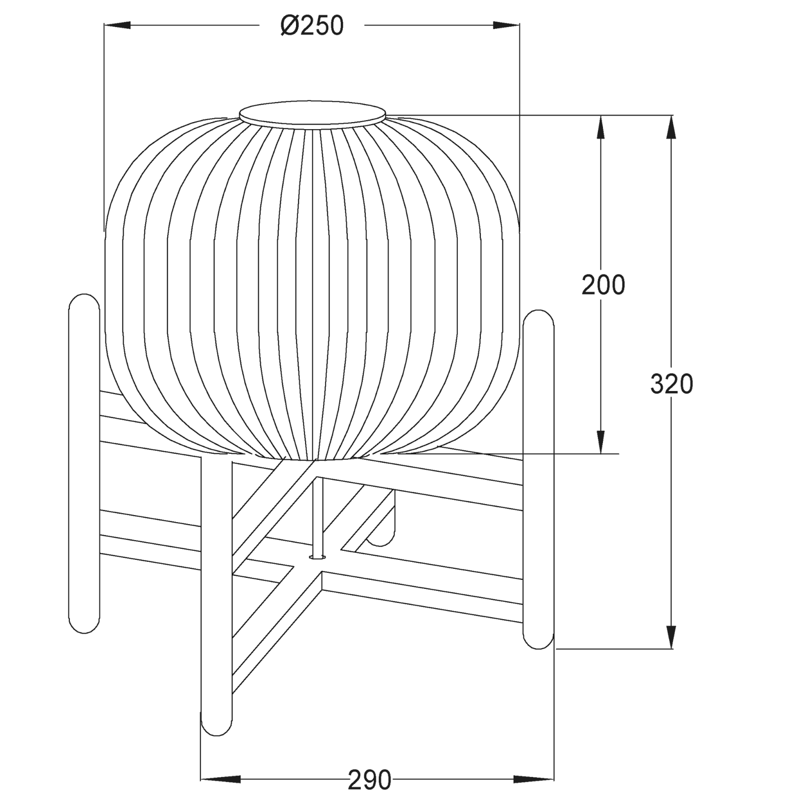 Aneta Lighting VINDA bordlampa, stor vit - Azalea Home