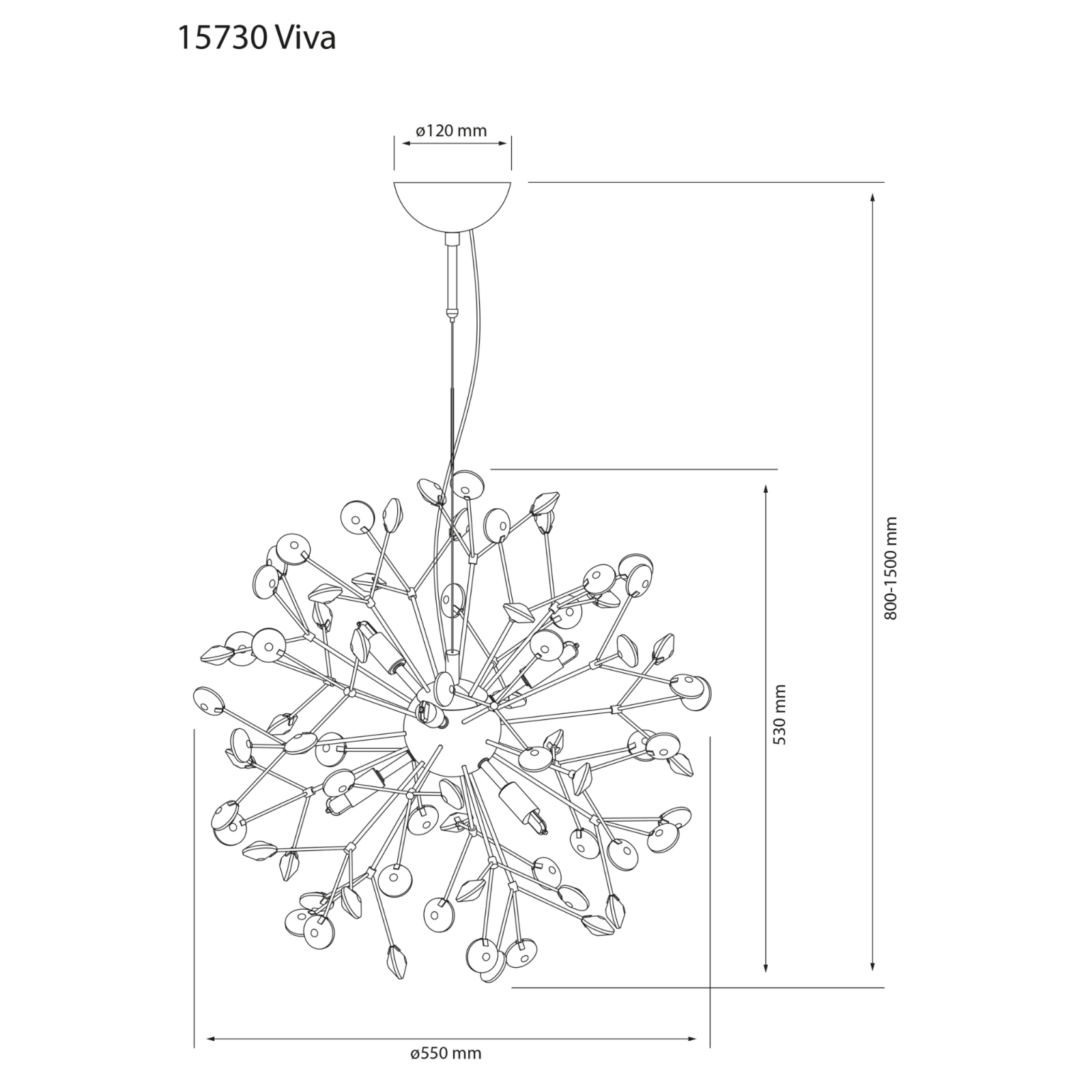 Aneta Lighting VIVA taklampa, svart - Azalea Home