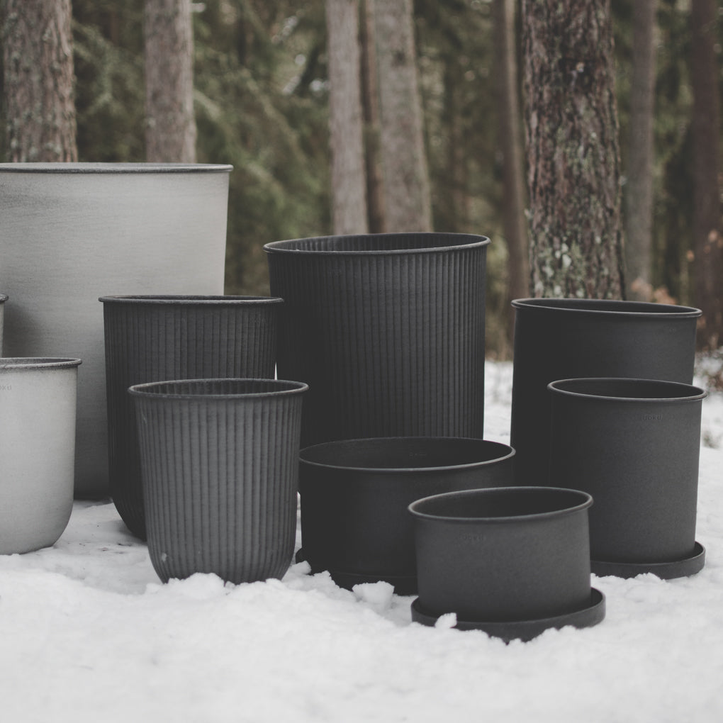 OUT STRIPE Kruka 3-Pack, Svart