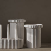 STRIPE POT Kruka shiny white, small
