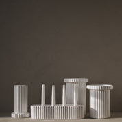 STRIPE POT Kruka Shiny white, large