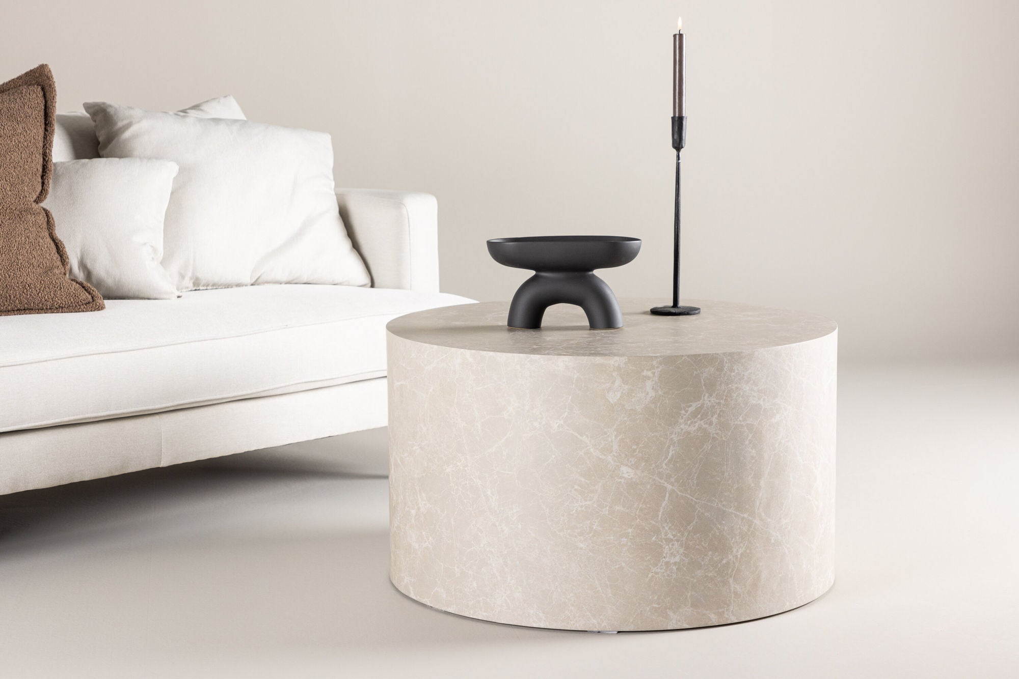 York Soffbord ⌀80, Beige