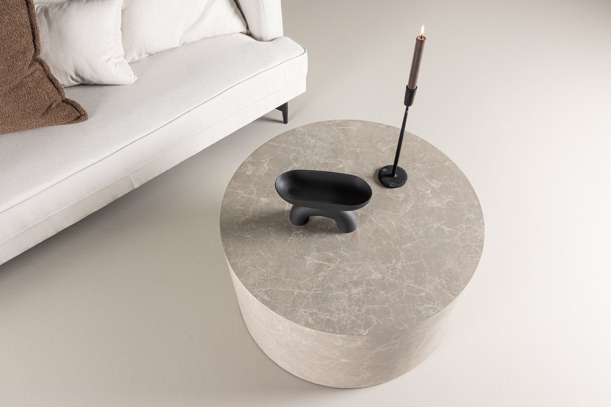 York Soffbord ⌀80, Beige