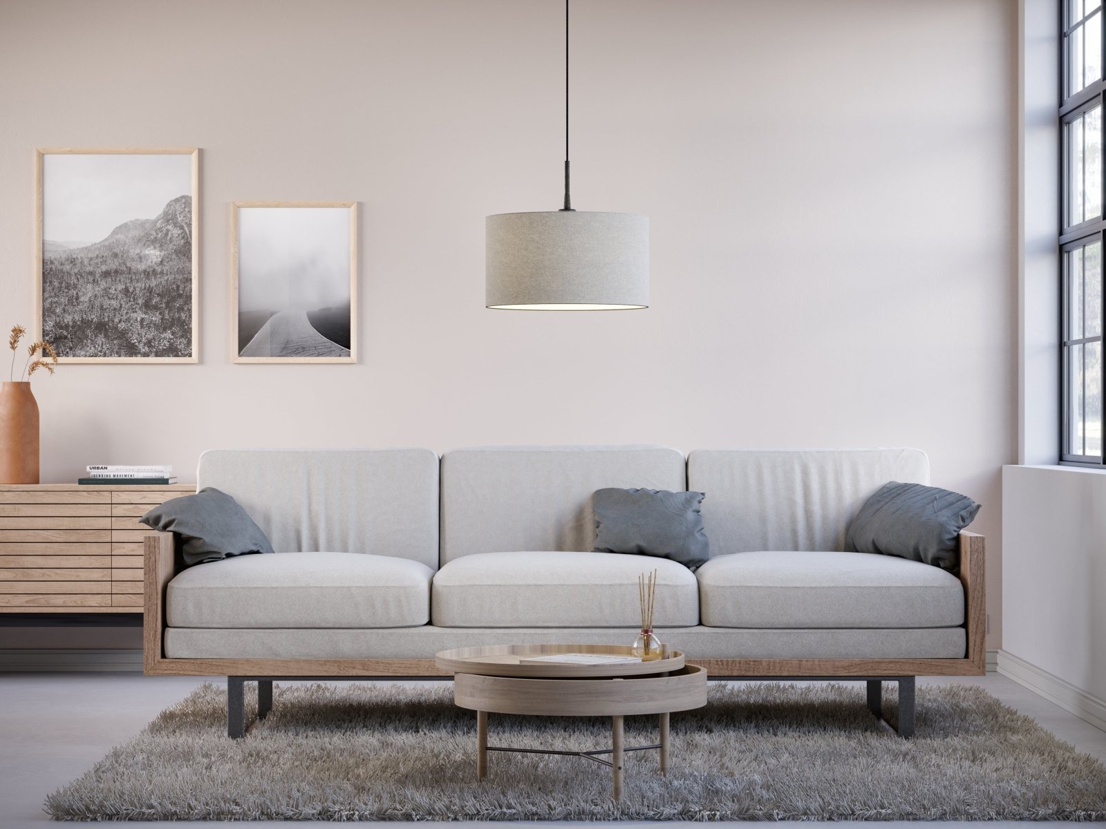 Belid Pendel Soft Ø40 vit ull - Azalea Home