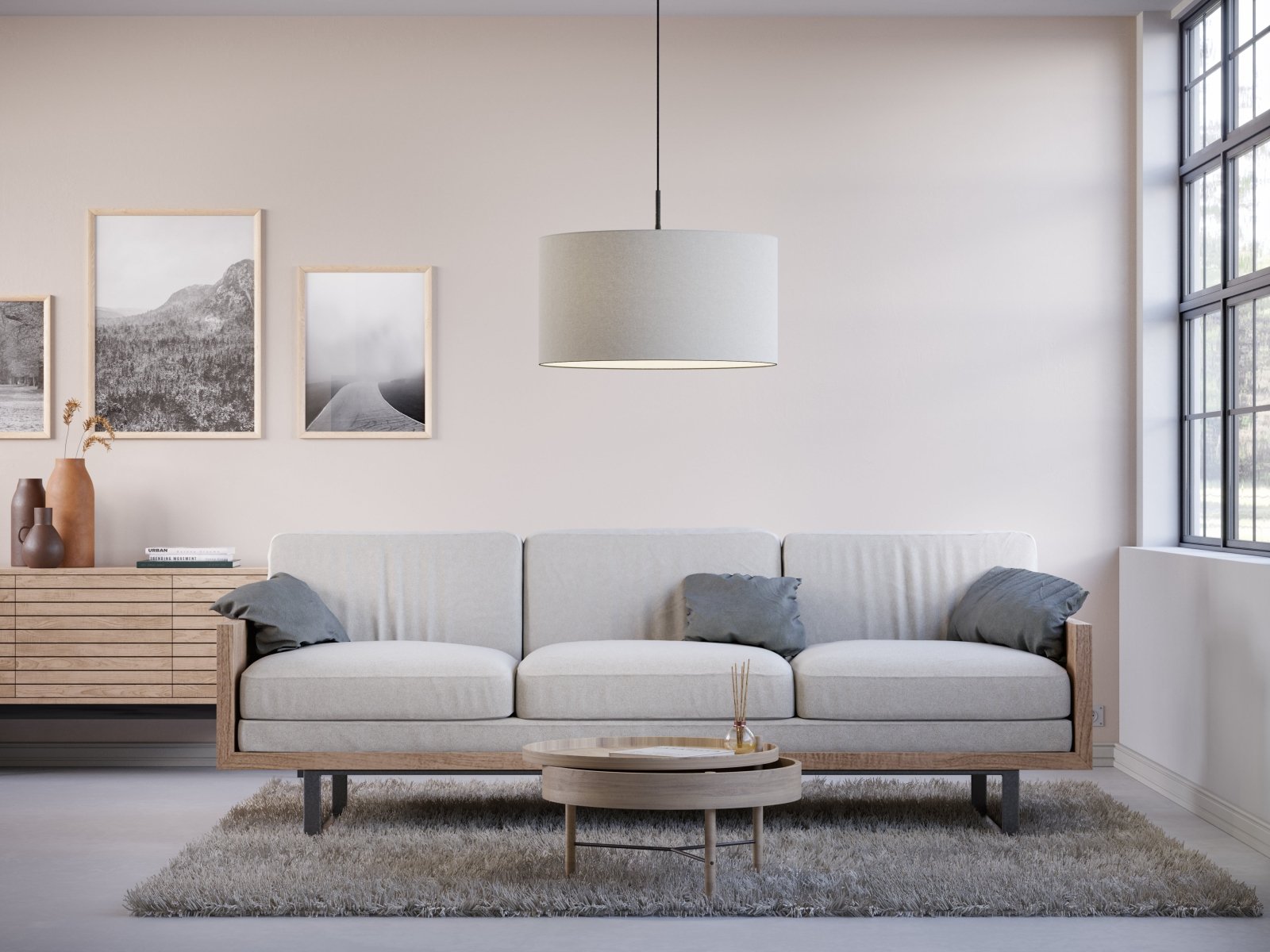 Belid Pendel Soft Ø57 vit ull - Azalea Home