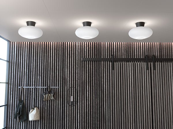 Belid Plafond Bullo Ø27 mattsvart/opal glas - Azalea Home