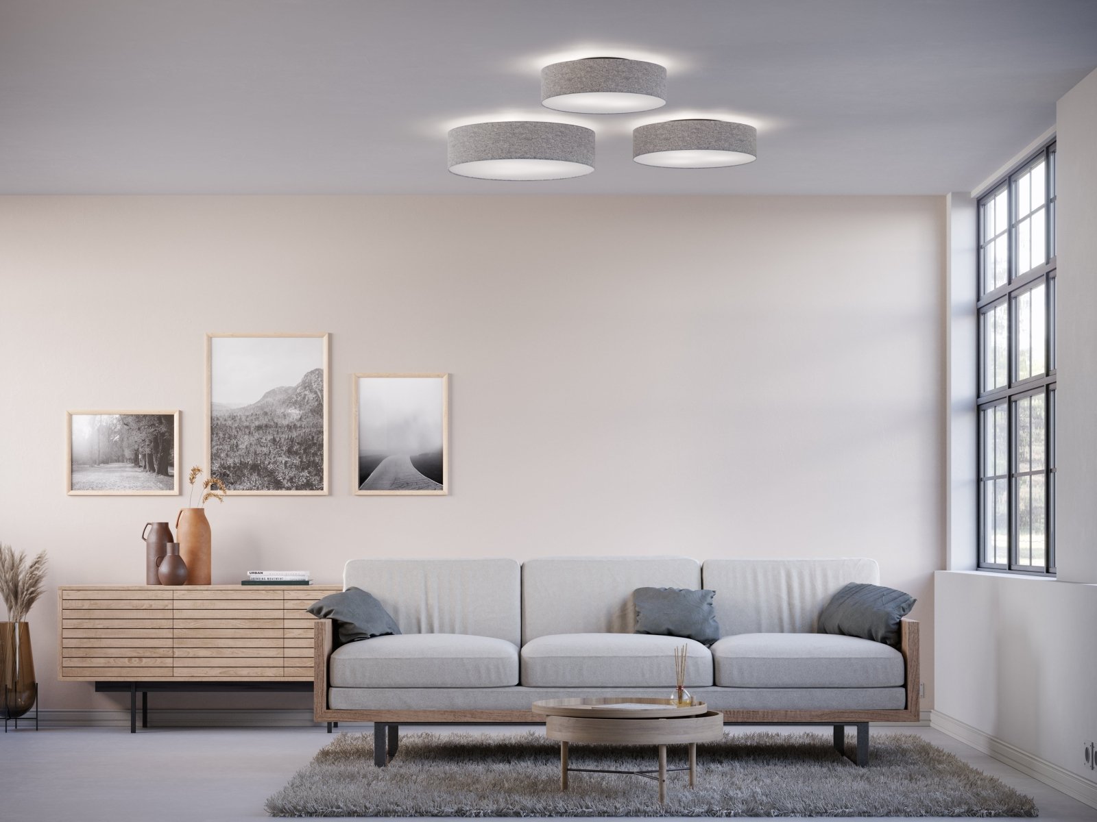 Belid Plafond Soft Ø44 grå ull - Azalea Home
