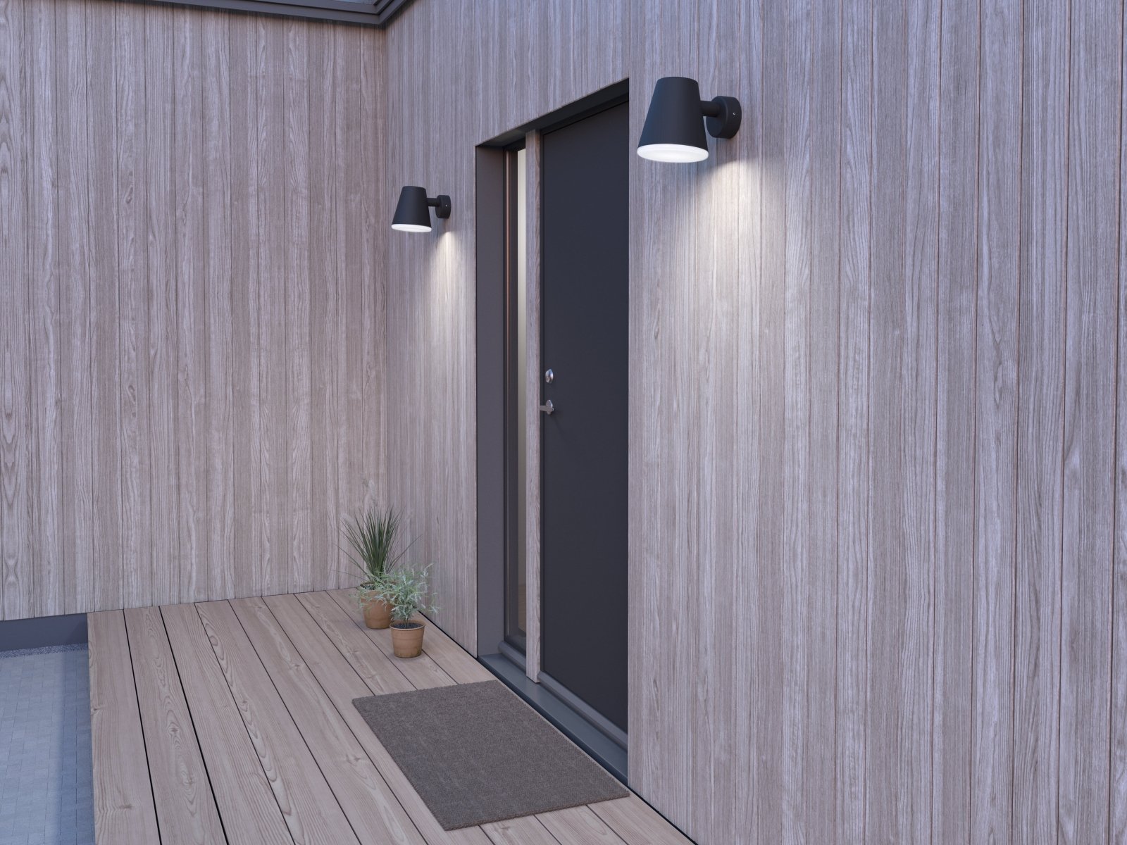 Belid Vägglampa Mist svartstruktur utomhus - Azalea Home