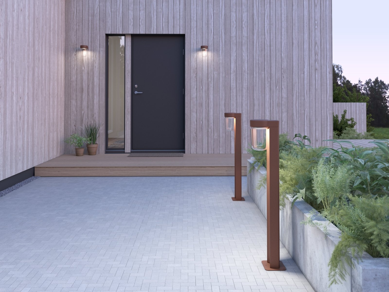 Belid Vägglampa Moon roststruktur utomhus - Azalea Home