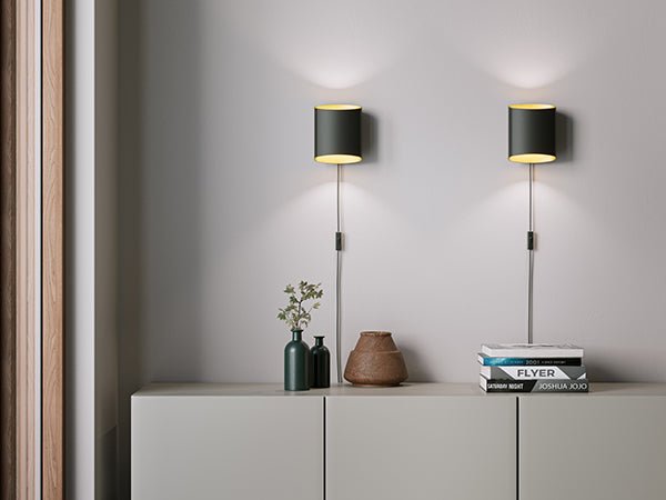 Belid Vägglampa Sinne svartstruktur/mässing - Azalea Home