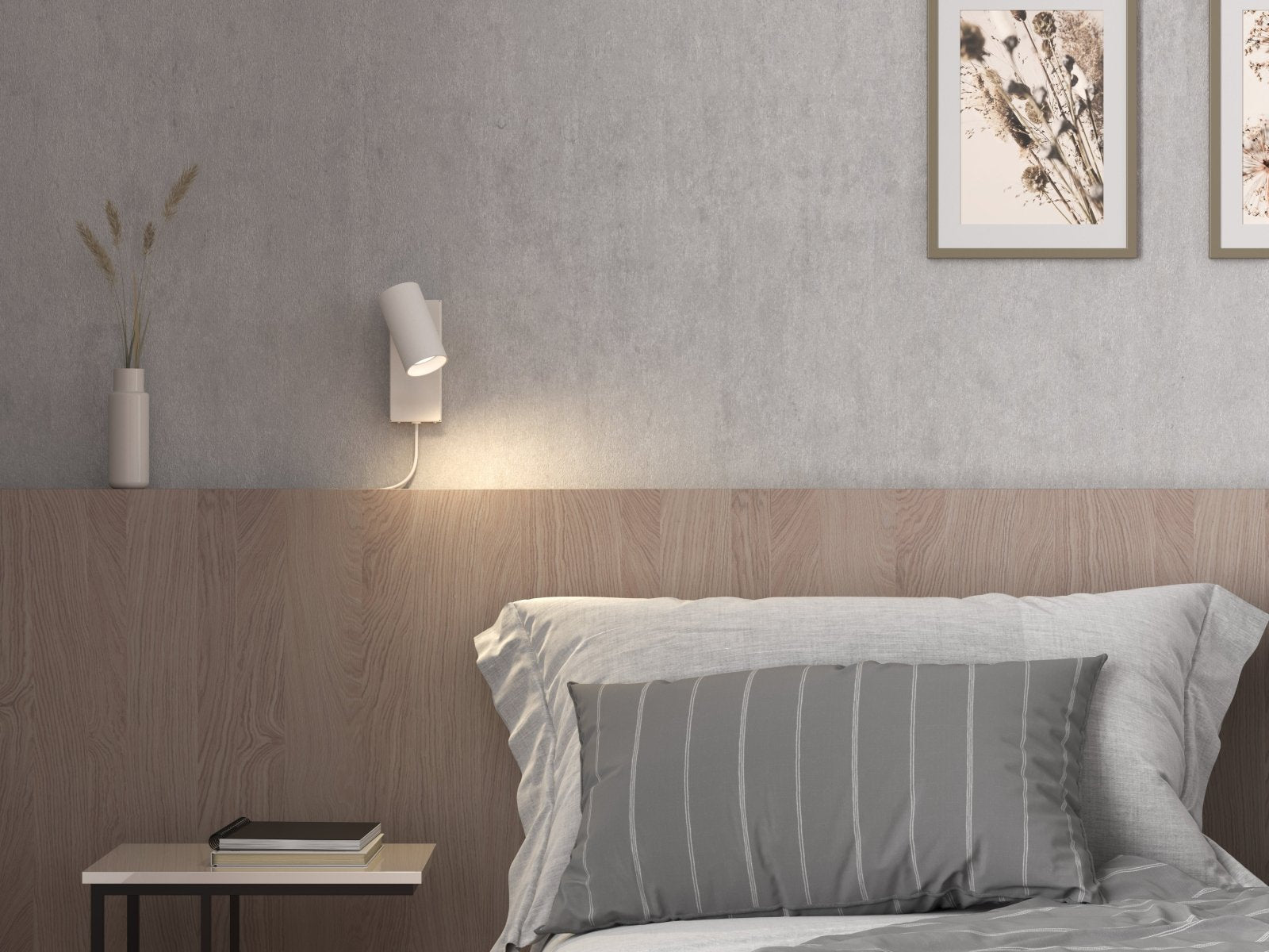 Belid Vägglampa Tyson vitstruktur sladd ut bak - Azalea Home