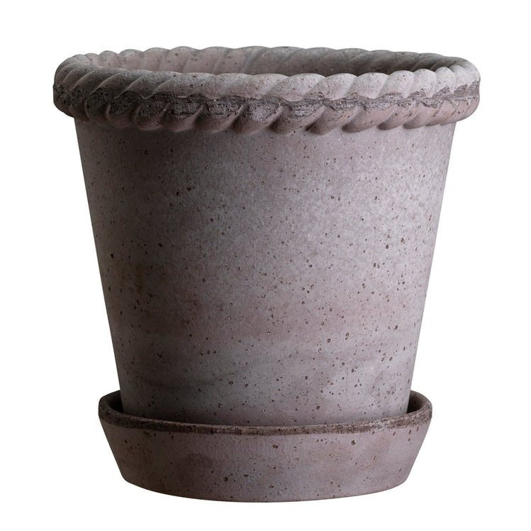 Bergs Potter Emilia Kruka med Fat Ø30 cm, Grå - Azalea Home
