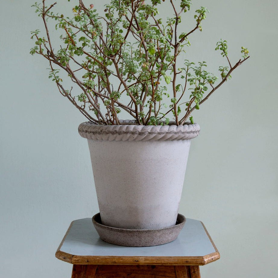 Bergs Potter Emilia Kruka med Fat Ø35 cm, Grå - Azalea Home