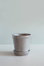 Bergs Potter Helena Kruka med Fat Ø18 cm, Pearl Grey - Azalea Home
