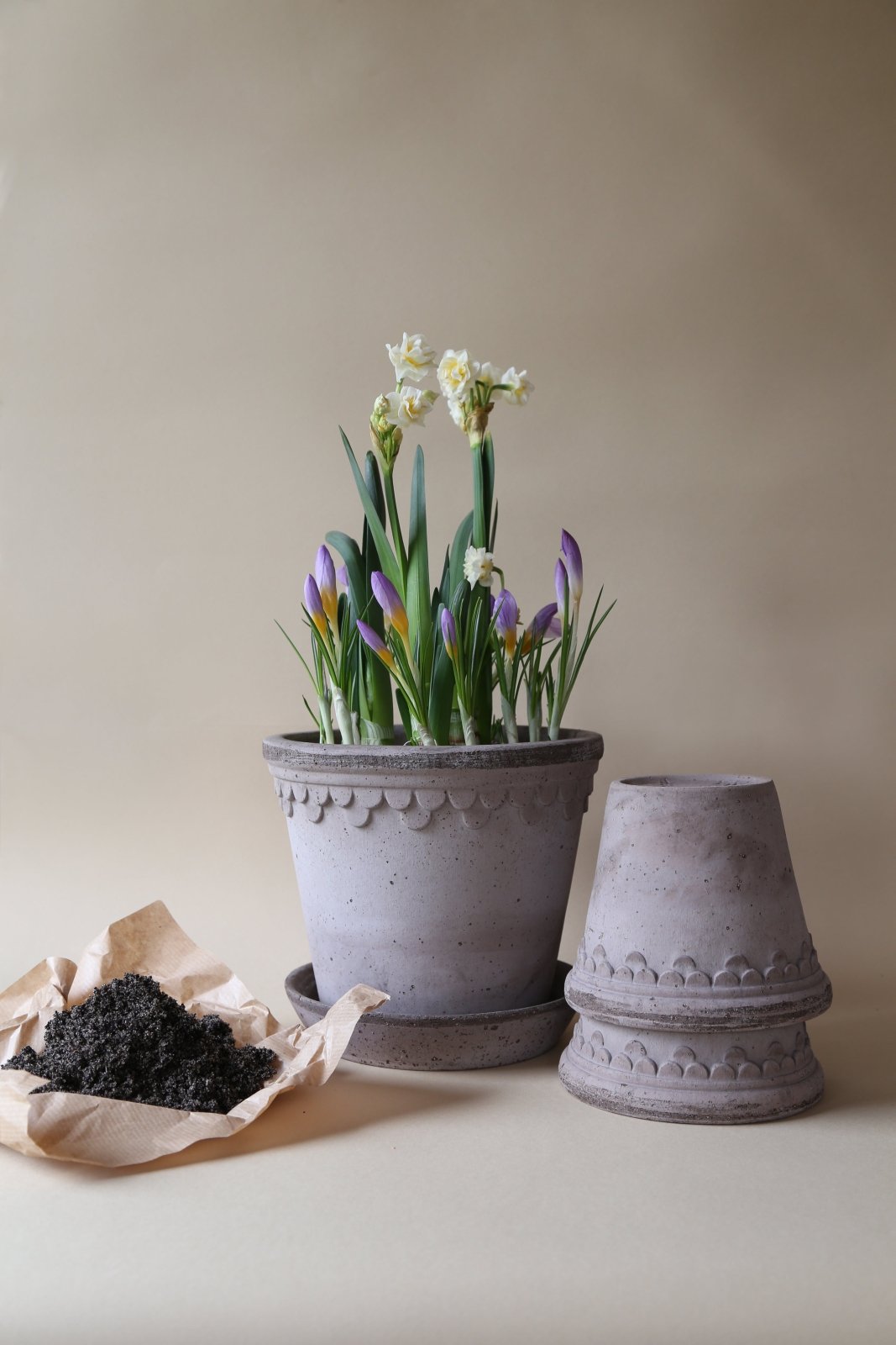 Bergs Potter Köpenhamn Kruka Ø35 cm, Grå - Azalea Home