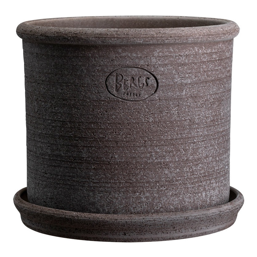 Bergs Potter Modena Kruka med Fat Ø40cm, Grå - Azalea Home