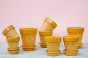 Bergs Potter Simona Kruka med Fat Ø18cm, Gul - Azalea Home