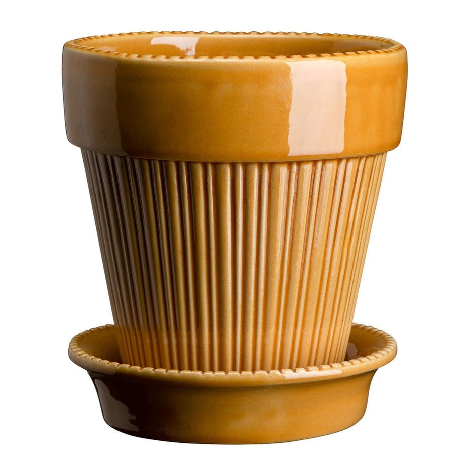 Bergs Potter Simona Kruka med Fat Ø18cm, Gul - Azalea Home