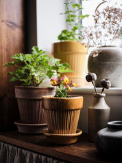 Bergs Potter Simona Kruka med Fat Ø18cm, Gul - Azalea Home