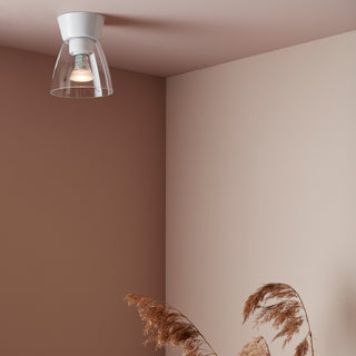 Plafond Bizzo Ø16,5 blankvit/klar glas