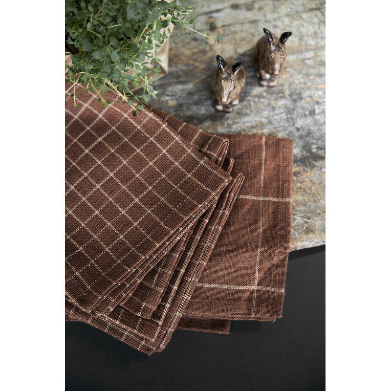 Boel & Jan Lunnevik small 4 - pac Servett 40x40, Brun - Azalea Home
