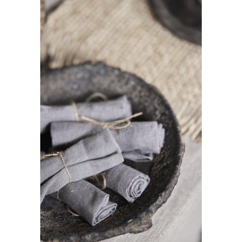 Boel & Jan Mandela 4 - pack Servett 40x40, Grå - Azalea Home