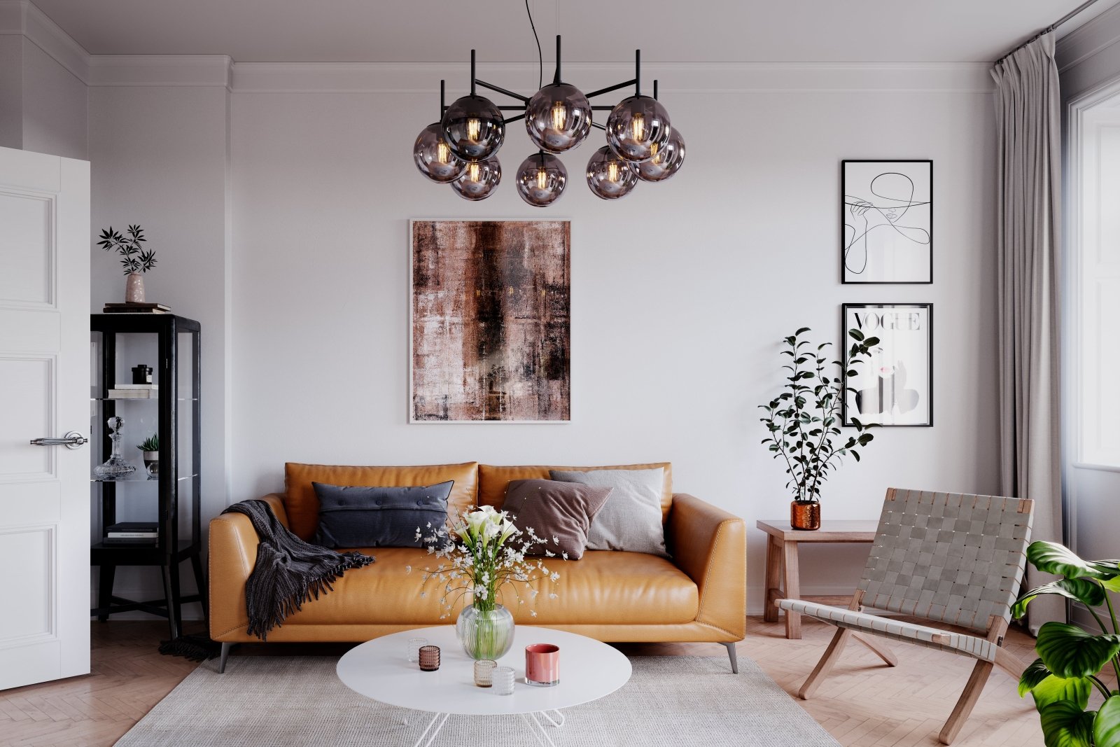 By Rydéns Boyle taklampa 8 - låg rökgrå - Azalea Home