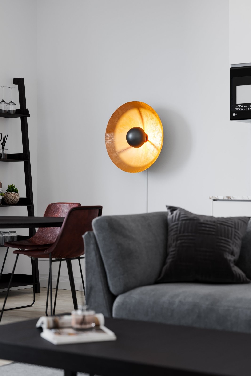 By Rydéns Captain vägglampa Ø60 cm svart/guld - Azalea Home