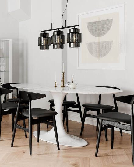 By Rydéns Ebbot Bar taklampa 3 - låg rökgrå - Azalea Home