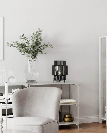 By Rydéns Ebbot bordslampa H37 cm rökgrå - Azalea Home