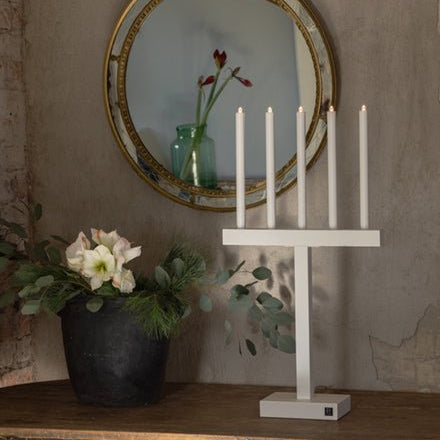 By Rydéns Glimmer Adventsljusstake vit - Azalea Home