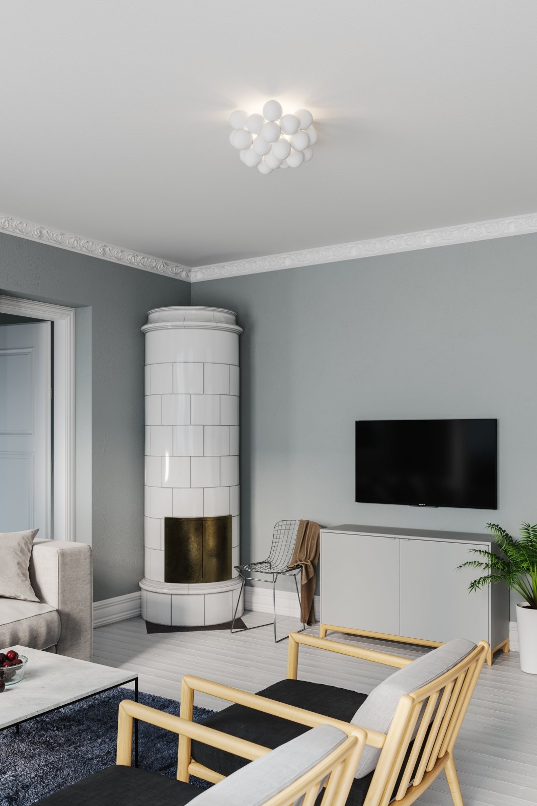 By Rydéns Gross plafond Ø30 cm vit matt - Azalea Home