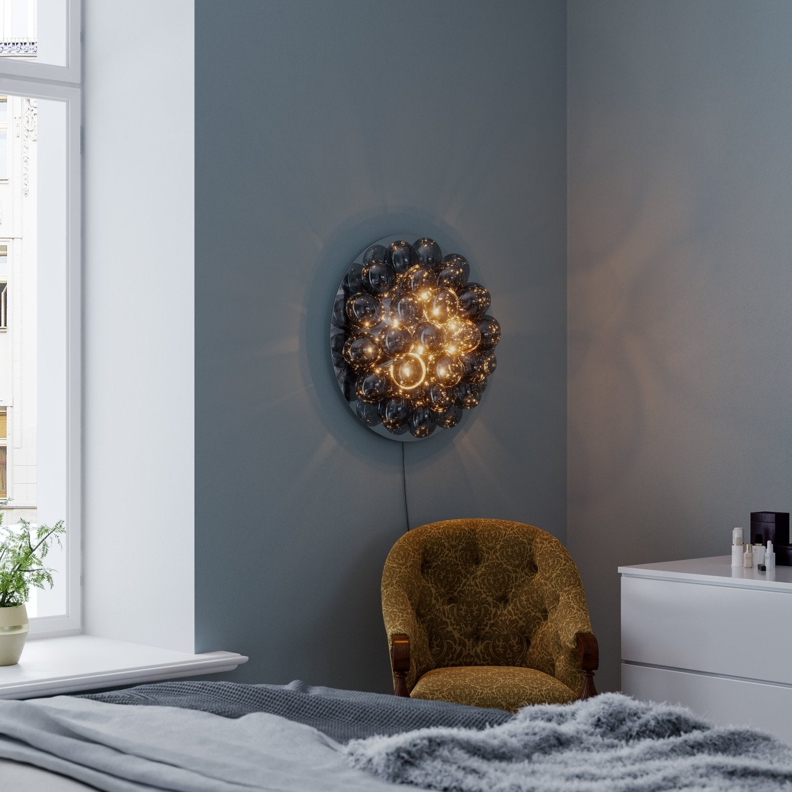By Rydéns Gross vägglampa Ø60 cm rökgrå - Azalea Home
