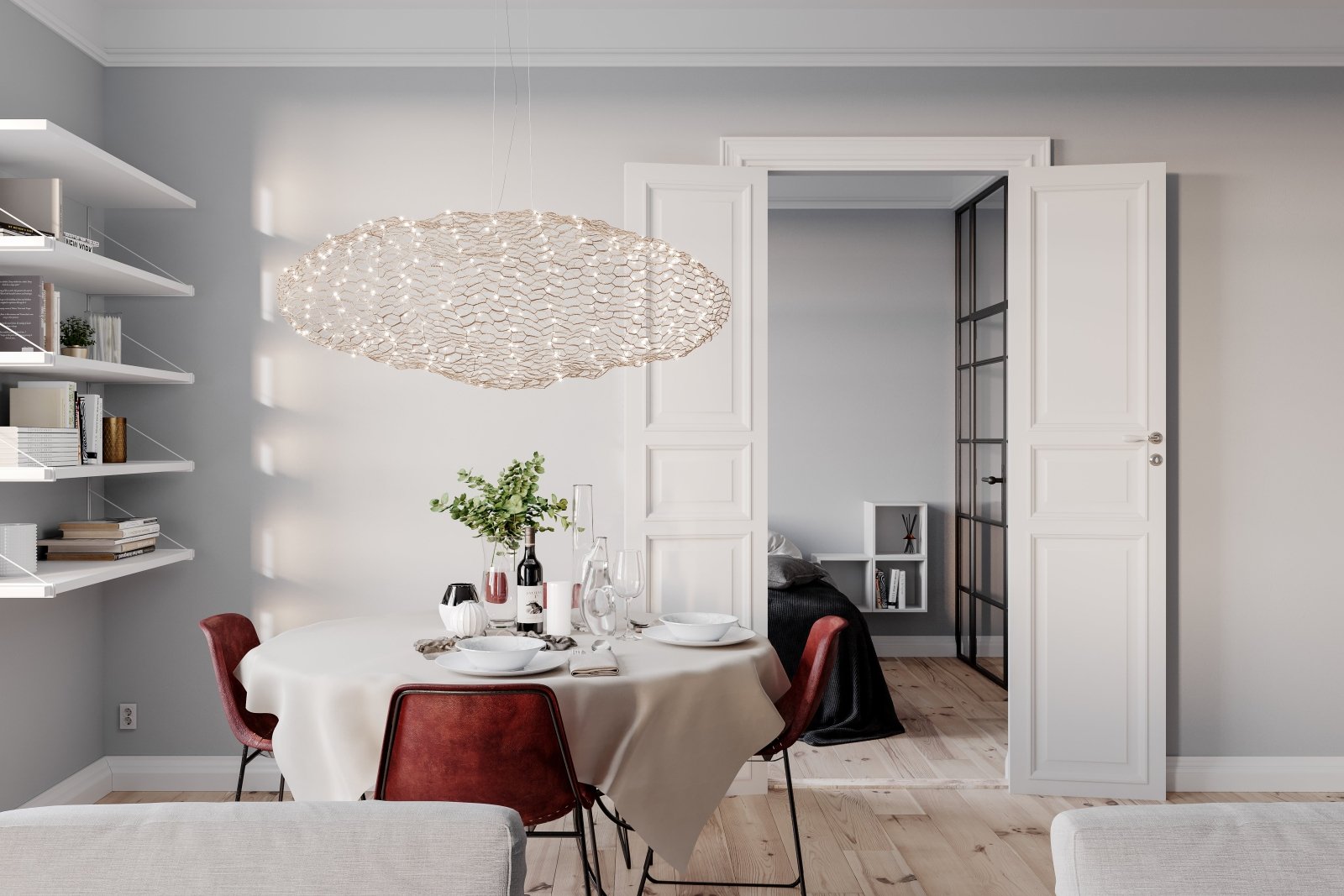By Rydéns Hayden taklampa LED L115 cm guld - Azalea Home