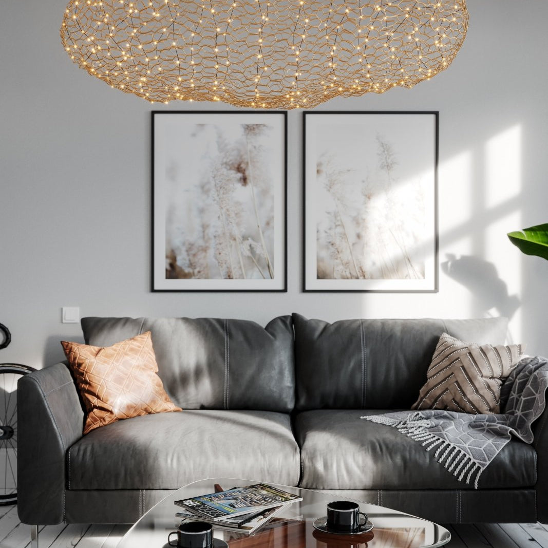 By Rydéns Hayden taklampa LED L115 cm guld - Azalea Home