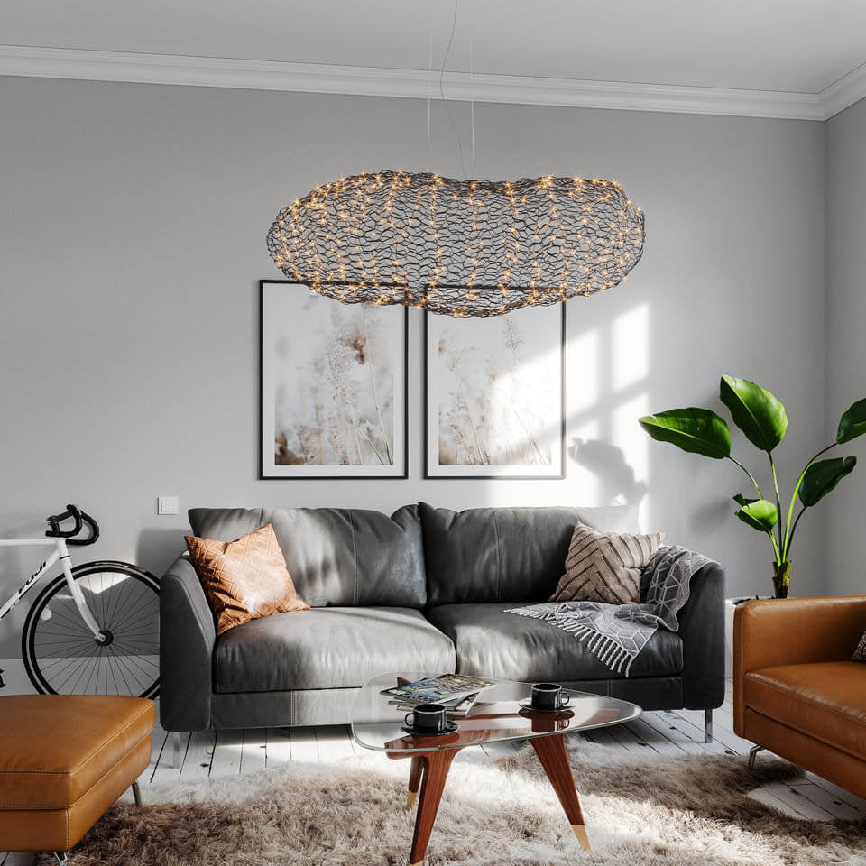 By Rydéns Hayden taklampa LED L115 cm svart matt - Azalea Home