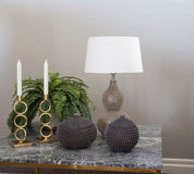 By Rydéns Lofty bordslampa H55 cm satin/vit skärm - Azalea Home