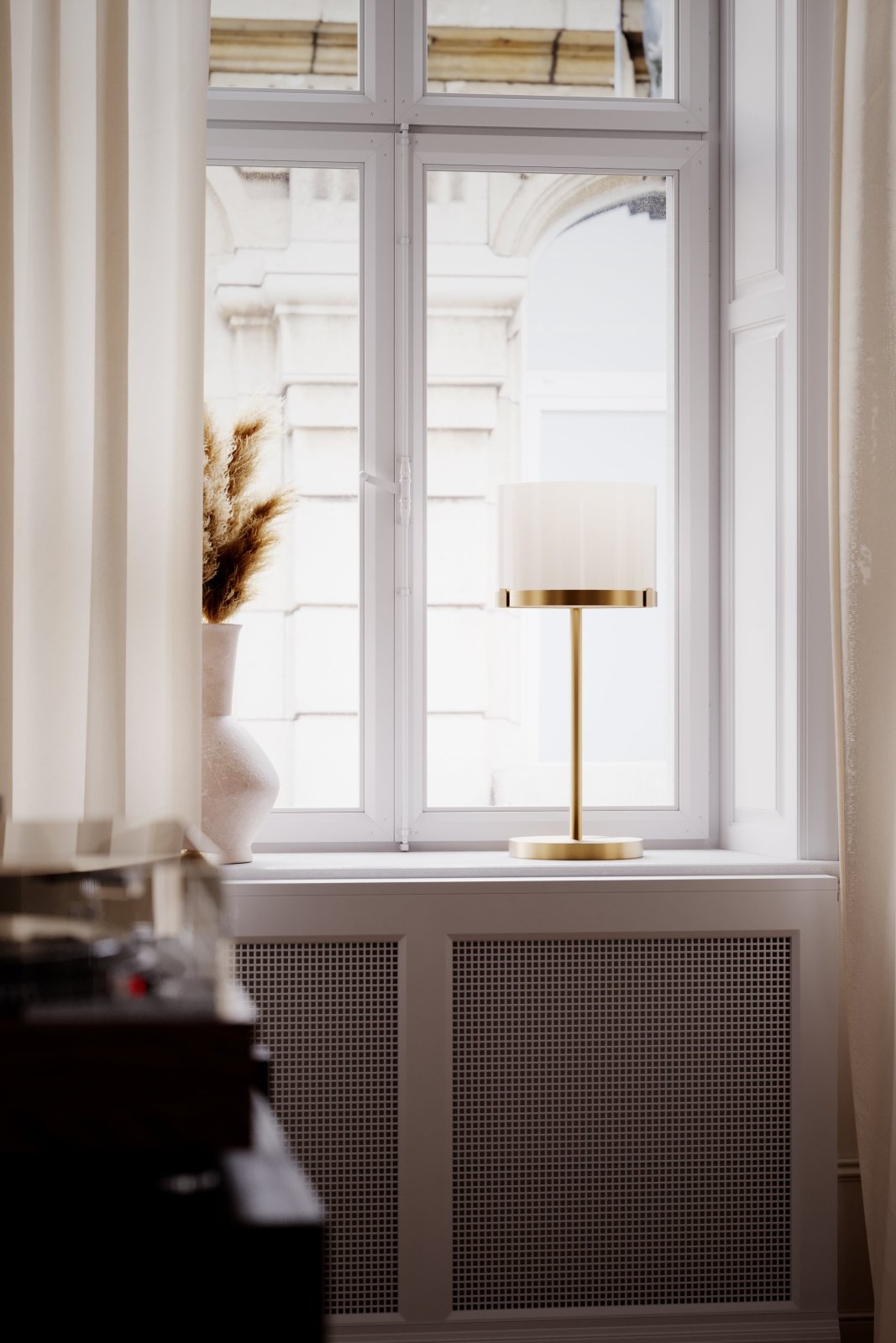 By Rydéns Marcel bordslampa H55 cm mässing/vit - Azalea Home