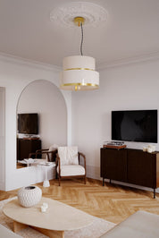 By Rydéns Marcel taklampa Ø50 cm mässing/vit - Azalea Home