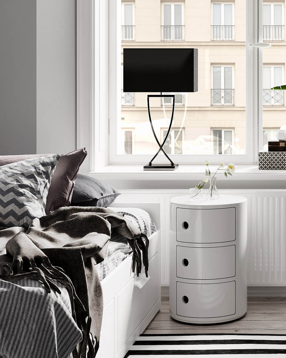 By Rydéns Omega bordslampa H69 cm svartkrom/svart - Azalea Home