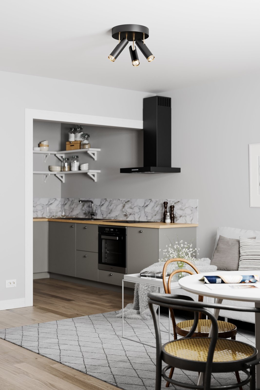 By Rydéns Puls takspotlight 3 - låg svart matt - Azalea Home
