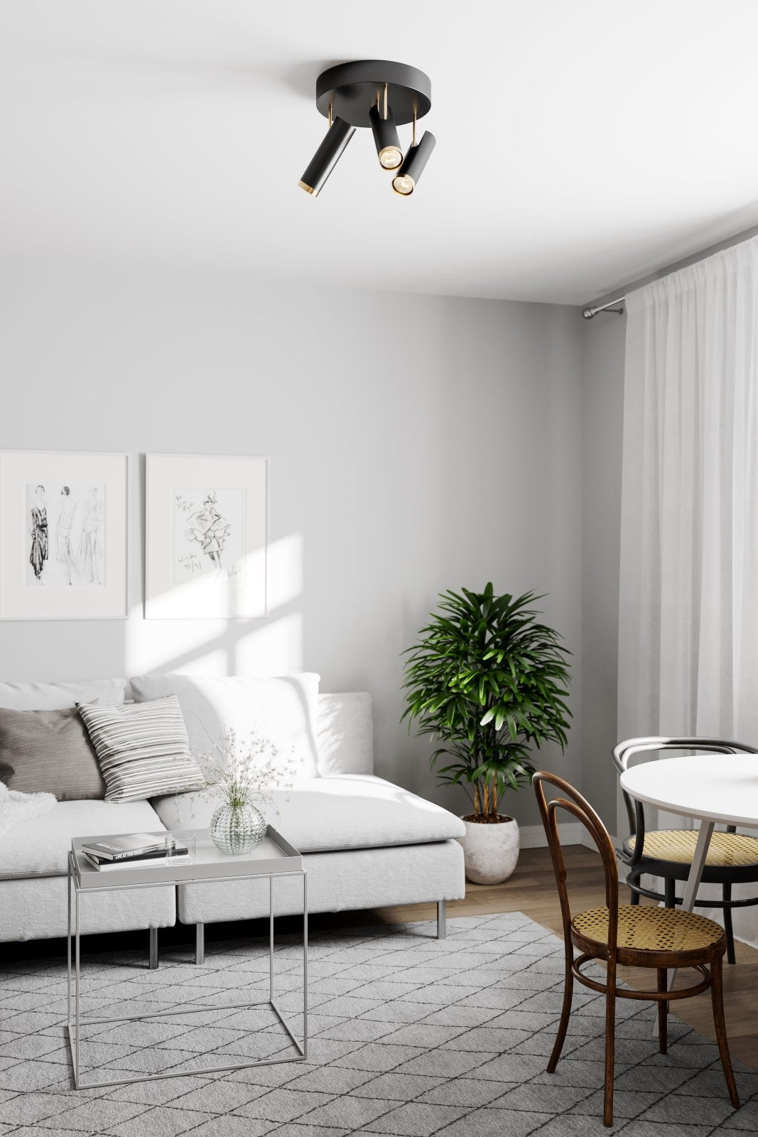 By Rydéns Puls takspotlight 3 - låg svart matt - Azalea Home