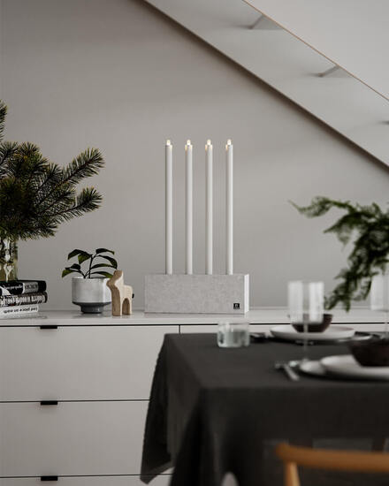 By Rydéns Raw Light bordslampa/ljusstake betong - Azalea Home