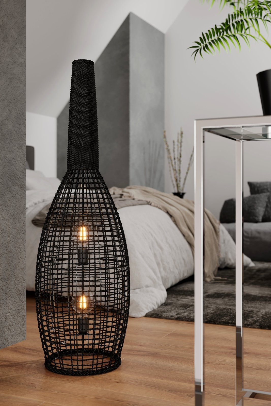 By Rydéns Seagrass golvlampa svart - Azalea Home