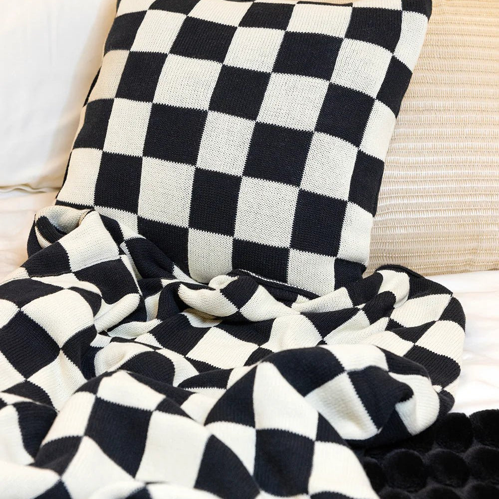 Ceannis Check Pläd 160x130cm, Svart - Azalea Home