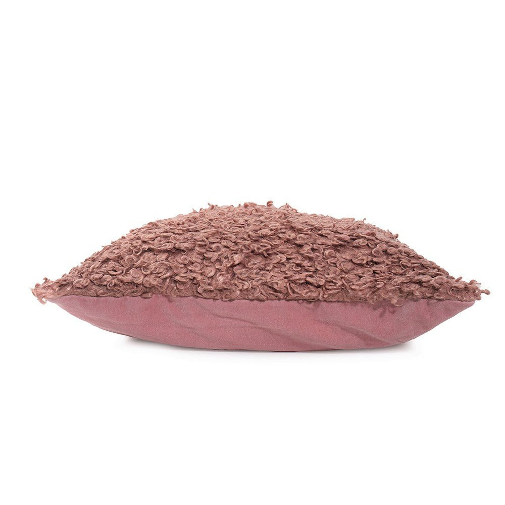 Ceannis Curly Lamb Kuddfodral 50x50cm, Rose - Azalea Home