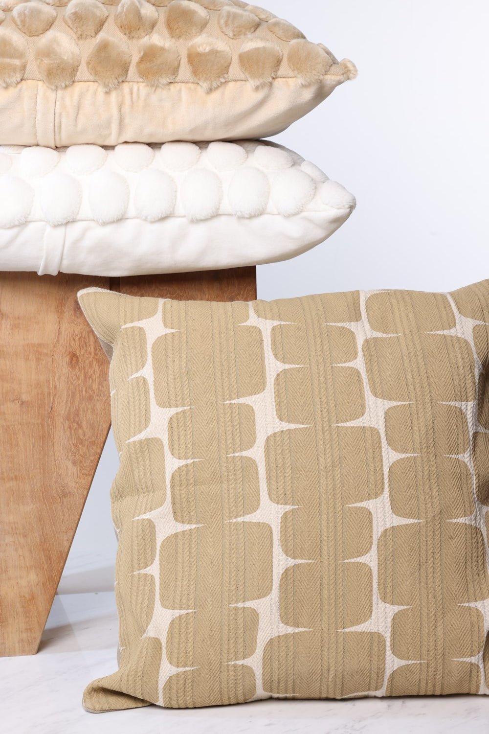 Ceannis Mini Check Kuddfodral 50x50cm, Beige - Azalea Home