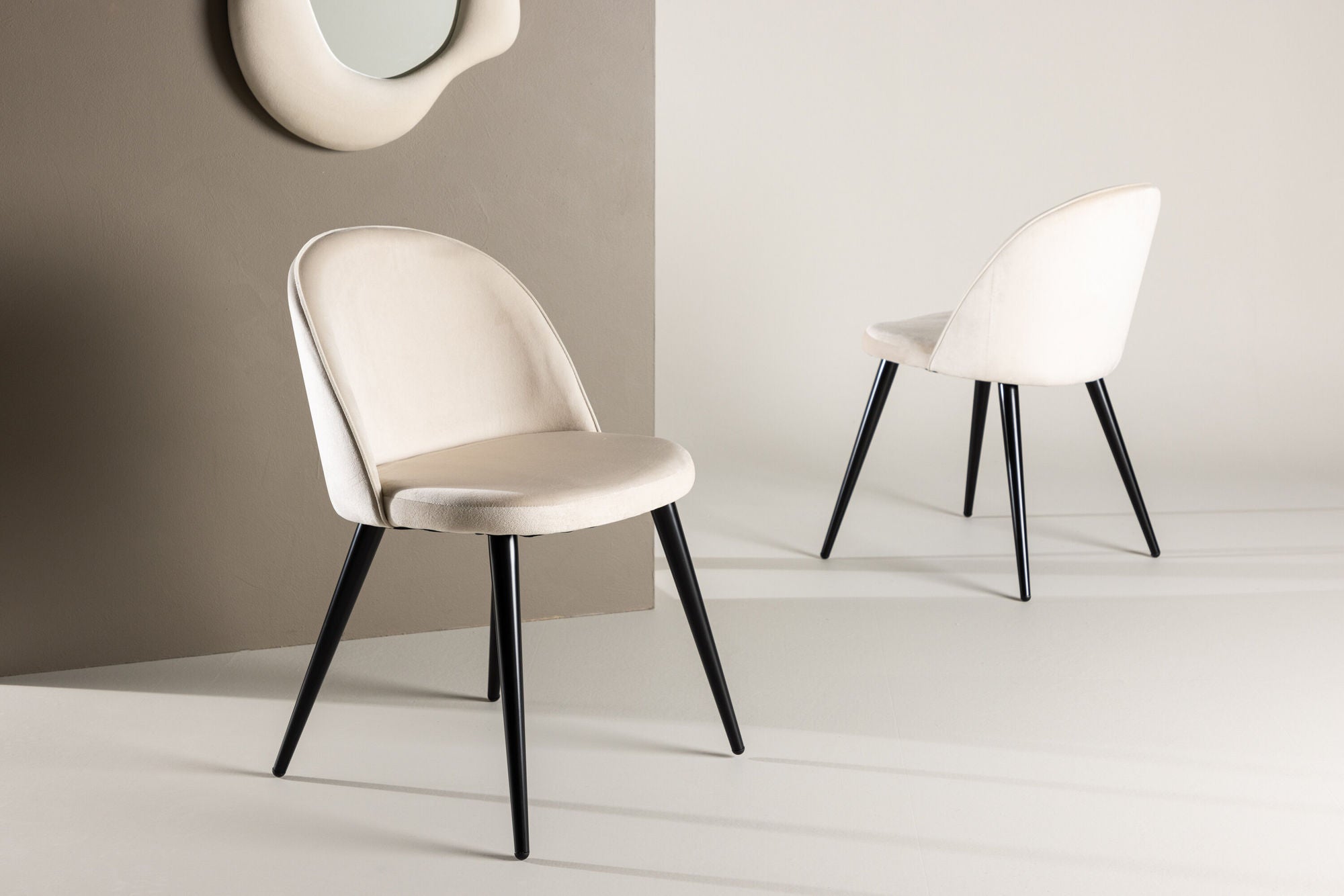 Vinga Matstol Sammet Beige, 2-Pack